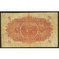 1939 THE EAST AFRICAN CURRENCY BOARD 5 SHILLINGS NOTE