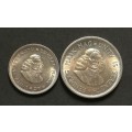 REPUBLIC 1964 5+10 CENTS (2 COINS)