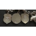 MIX STERLING SILVER AND DUTCH SILVER CHARM BRACELET 180MM 25 GRAMS