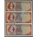 T W DE JONGH 1 RAND 3RD ISSUE **3 NOTES SEQUENCE**  EF