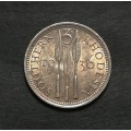 SOUTHERN RHODESIA 1936 SILVER 3 PENCE **EXCELLENT**