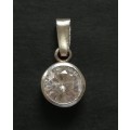STERLING SILVER AND GLASS SMALL PENDANT 8X15MM