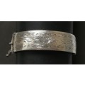 CANDIDA STERLING SILVER BRACELET/BANGLE - WWAX FILLED SOME SMALL DENTS - SEE PHOTOS 170X20MM 42.7 G