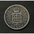 PORTUGAL 1891 SILVER 500 REIS