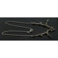 STERLING SILVER AND GLASS  CHAIN 430MM 11G