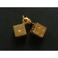9K GOLD 375 ITALY PAIR DICE CHARMS 0.7G