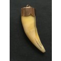 9K GOLD  VICTORIAN LION`S TOOTH PENDANT 40MM 6.2G