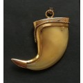 9K GOLD (TESTED)  VICTORIAN LION`S CLAW PENDANT 22X38MM 11.3G
