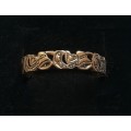 9CT GOLD FILIGREE BAND/ RING SIZE P TOTAL WEIGHT  2.42 GRAMS
