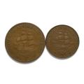 UNION 1938 1 + 1/2 PENNY (2 COINS)