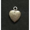 STERLING SILVER CHARM - SMALL HEART 8 X 10MM 1GRAMS