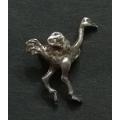 STERLING SILVER CHARM - OSTRICH 15 X 15MM 1.8 GRAMS