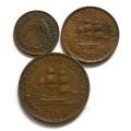 UNION 1955 1/4+1/2+1 PENNY (3 COINS)