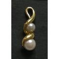 18K GOLD AND PEARLS PENDANT 1.3G 17MM