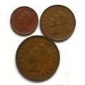 UNION 1951 1/2+1/2+1 PENNY (3 COINS)