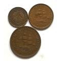 UNION 1953 1/2+1/2+1 PENNY (3 COINS)