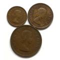 UNION 1956 1/2+1/2+1 PENNY (3 COINS)