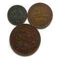 UNION 1942 1/2+1/2+1 PENNY (3 COINS)