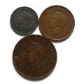 UNION 1942 1/2+1/2+1 PENNY (3 COINS)
