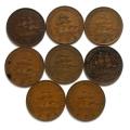UNION 1941 TO 1949 PENNY *NO 1947* ALL OTHER DATES (8 COINS)