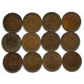 UNION 1947 TO 1959 1/4 PENNY *NO 1957* ALL DATES (12 COINS)