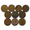 UNION 1951 TO 1960  PENNY  ALL DATES (10 COINS)