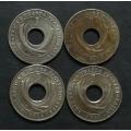 EAST AFRICA ND UGANDA PROTECTORATES 1912+1913+1914+1917 CENT ( 4 COINS)