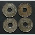 EAST AFRICA ND UGANDA PROTECTORATES 1912+1913+1914+1917 CENT ( 4 COINS)