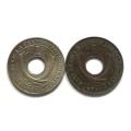 EAST AFRICA ND UGANDA PROTECTORATES 1909+1911 CENT ( 2 COINS)