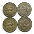 EAST AFRICA 1948+1949+1950+1952 SHILLING ( 4 COINS)