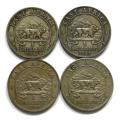 EAST AFRICA 1948+1949+1950+1952 SHILLING ( 4 COINS)