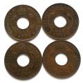 EAST AFRICA 1922+1923+1924+1927 1CENT (4 COINS)