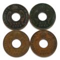 EAST AFRICA 1922+1923+1924+1927 1CENT (4 COINS)
