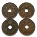 EAST AFRICA 1922+1924+1925+1928 10 CENT (4 COINS)