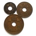 EAST AFRICA 1922 1+5+10 CENTS (3 COINS)