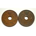 WEST AFRICA 1952+1956 PENNY (2 COINS)