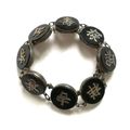 STERLING SILVER ONYX?? BRACELET MADE IN HONG KONG 170X60MM