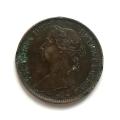 GREAT BRITAIN 1887 1/4 PENNY *NIKS TO RIM*