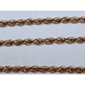 9CT GOLD .375 ITALY ROPE CHAIN 6.5 GRAMS 430MM