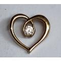 9CT  GOLD PENDANT HEART SHAPE 13X13MM 0.9 GRAMS