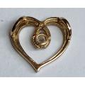 9CT  GOLD PENDANT HEART SHAPE 13X13MM 0.9 GRAMS