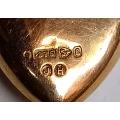 9CT  GOLD AND OPALS PENDANT HEART SHAPE CHESTER 1905 MAKER J H 16X20MM 2 GRAMS