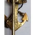 VICTORIAN NAVY GOLD LAPEL PIN MARKED *GOLD-J P H* 0.9 GRAMS