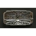935 SILVER AND MARCASITE BROOCH 30X55MM 15.1GRAMS