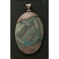 STERLING SILVER AND SHELL PENDANT 40X70MM