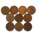 UNION 1950 TO 1959 1/4 PENNY - *ALL DATES* (10 COINS)