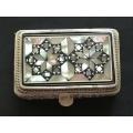 EGYPTIAN SILVER AND MOTHER OF PEARL - PILL BOX 35.8GRAMS 14X28X40MM