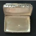EGYPTIAN SILVER AND MOTHER OF PEARL - PILL BOX 35.8GRAMS 14X28X40MM
