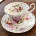 Royal Albert Duo - cup and saucer  April monTh Sweet Pea (3 available bid per Duo)