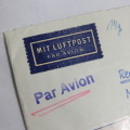 Airmail cover from Schmolln, DDR to Paarl, South Africa with Airmail tag and Par Avion ink cancel